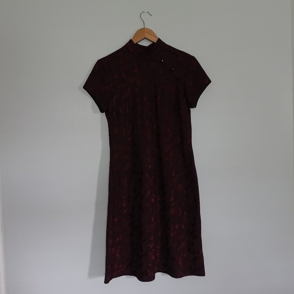 VINTAGE Brocaded Maroon Dress